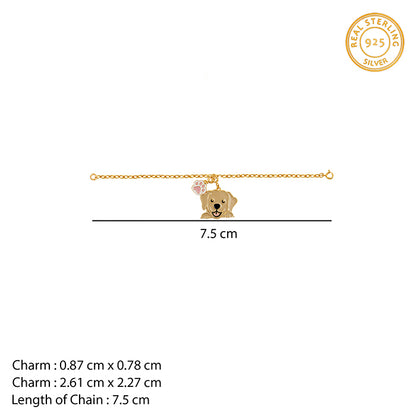 Golden Paw Vibes Charm & Bracelet Set
