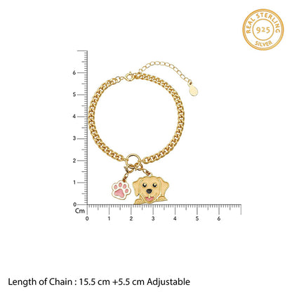 Golden Paw Vibes Charm & Bracelet Set