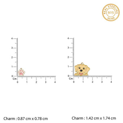 Golden Cute Furrball Charm Bracelet