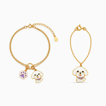 Golden Furwhirl Charm & Bracelet Set