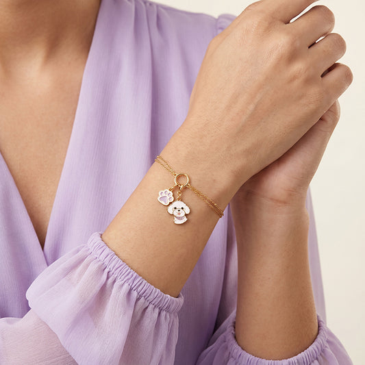 Golden Pawmates Charm Bracelet