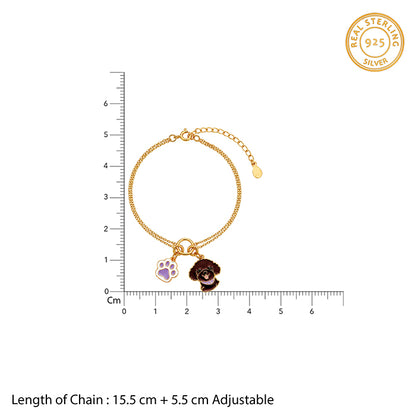 Golden Pawmark Charm & Bracelet Set