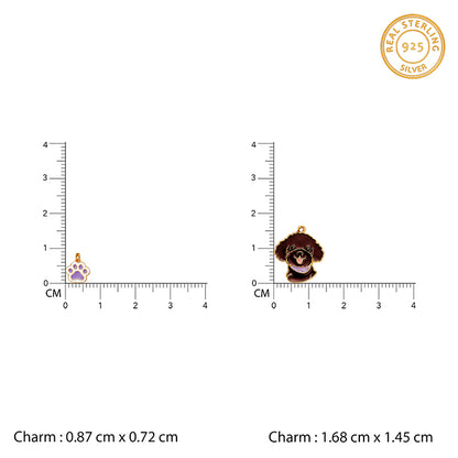 Golden Pawmark Charm & Bracelet Set