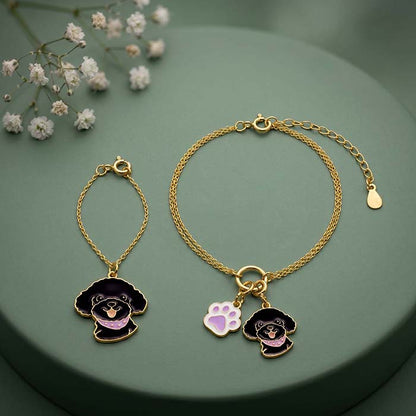 Golden Pawtreat Charm & Bracelet Set