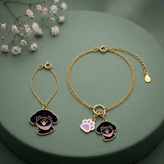 Golden Pawtreat Charm & Bracelet Set
