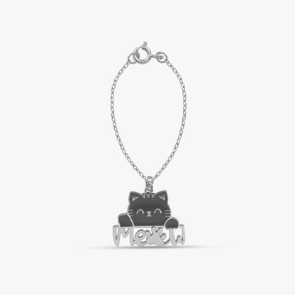 Silver Chatty Cat Pet Convertible Charm