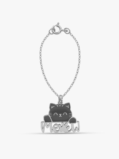 Silver Chatty Cat Pet Convertible Charm