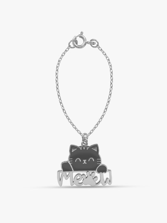 Silver Chatty Cat Pet Convertible Charm