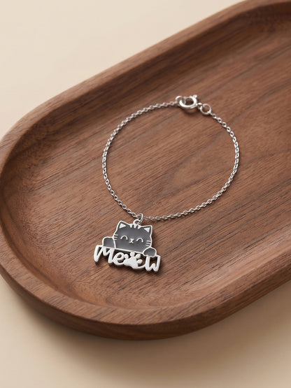 Silver Chatty Cat Pet Convertible Charm