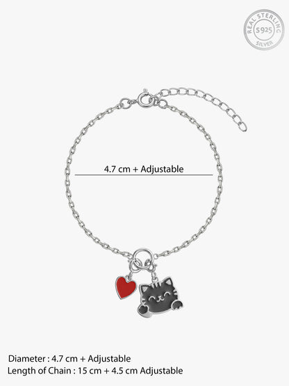 Silver Meow Muse Charm & Bracelet Set
