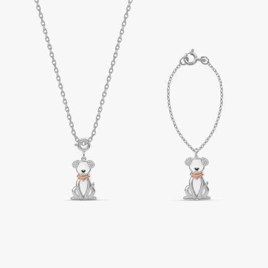 Silver Paw Buddy Charm & Pendant Set