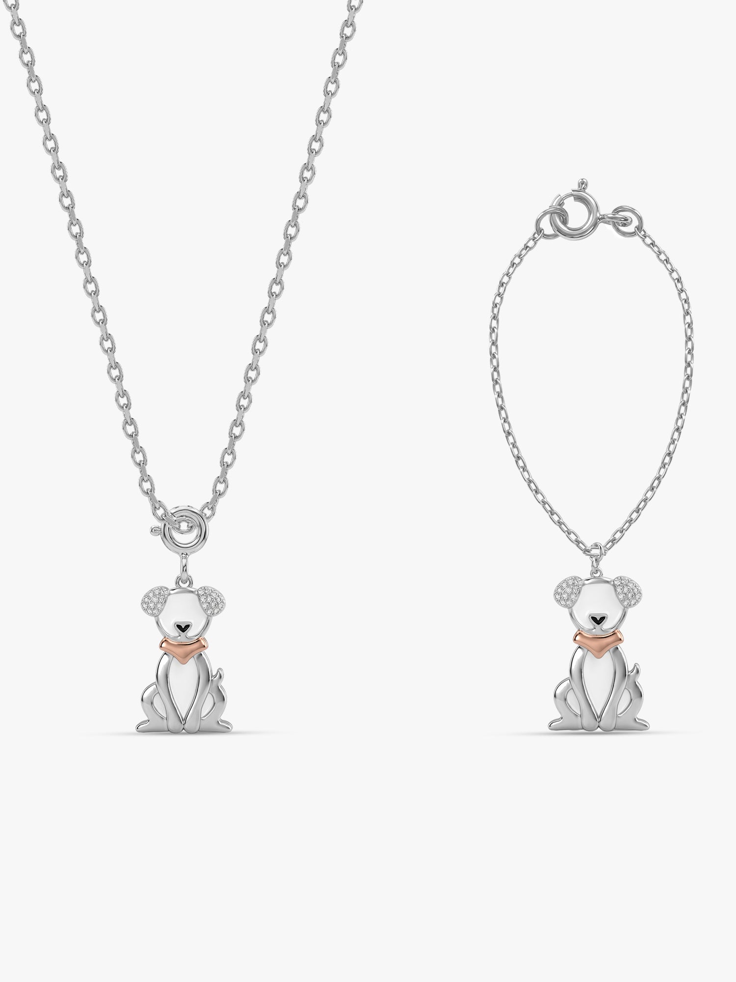 Silver Paw Buddy Charm & Pendant Set
