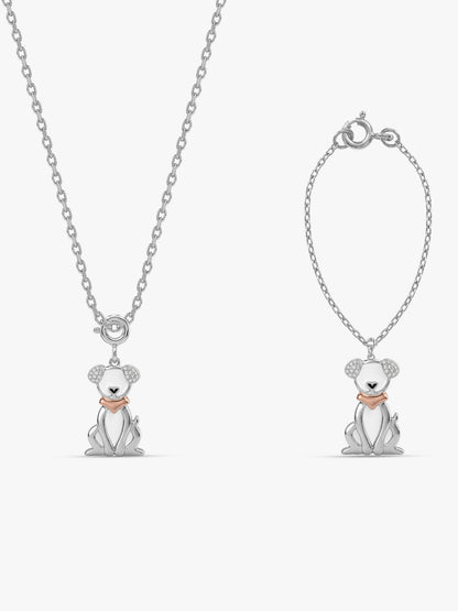 Silver Paw Buddy Charm & Pendant Set