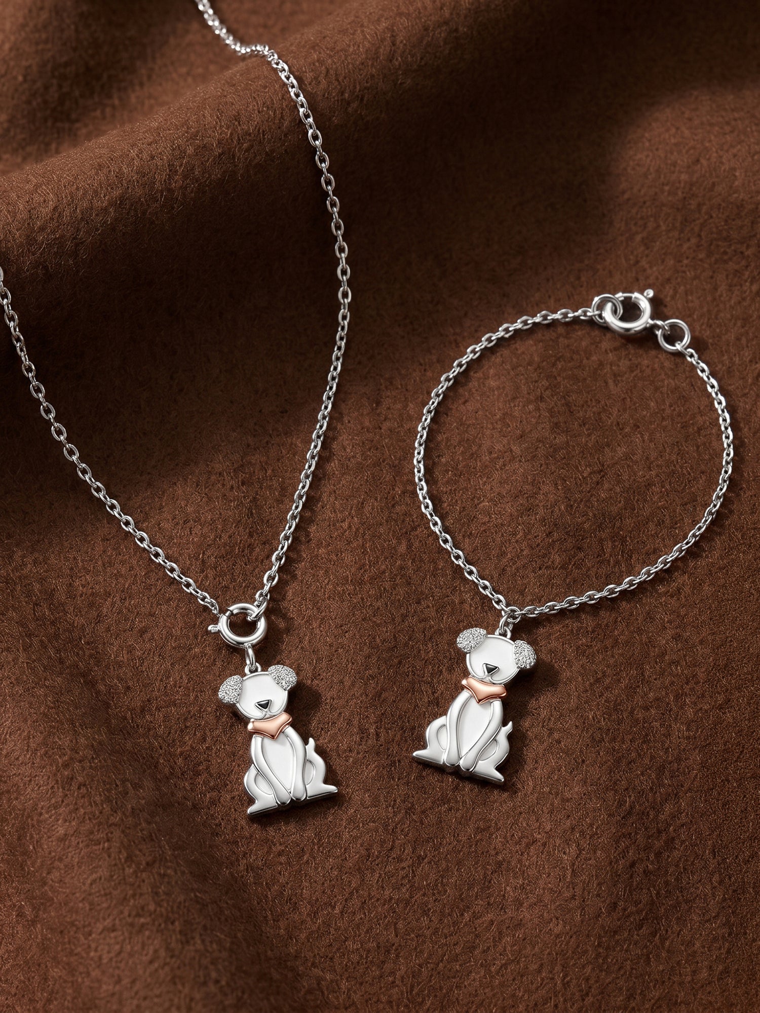 Silver Paw Buddy Charm & Pendant Set