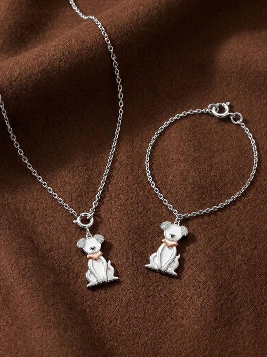 Silver Paw Buddy Charm & Pendant Set