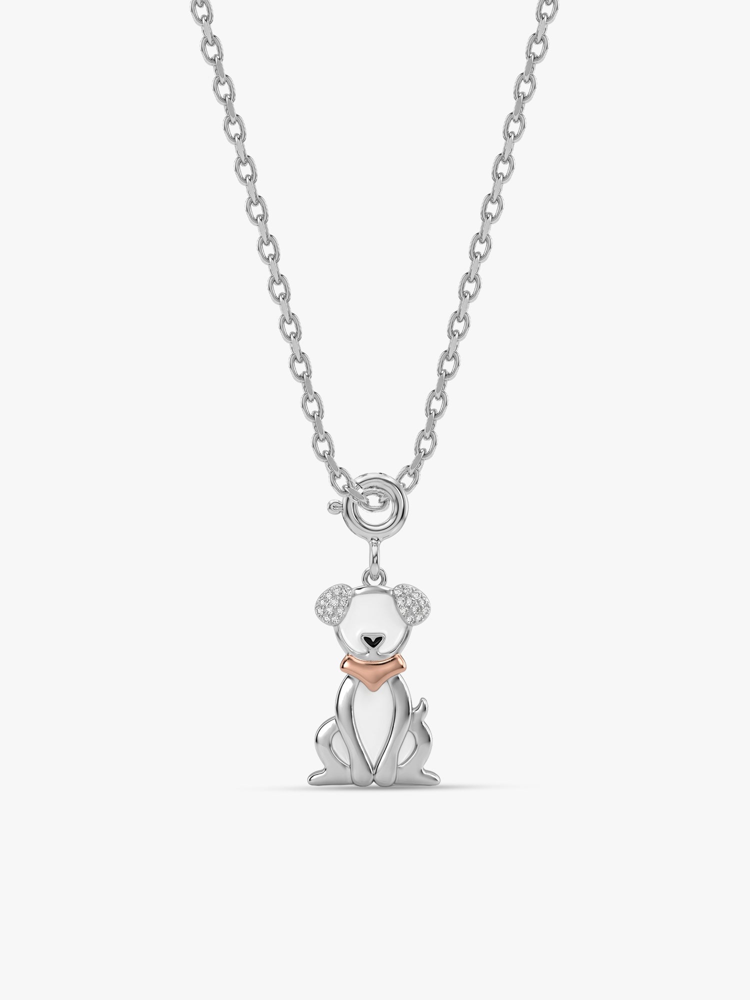 Silver Purr Bloom Pendant With Link Chain