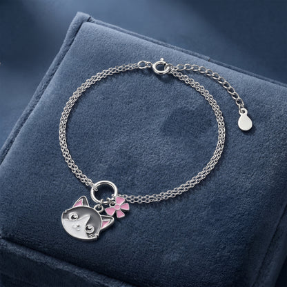 Silver Whisker Wink Pet Charm