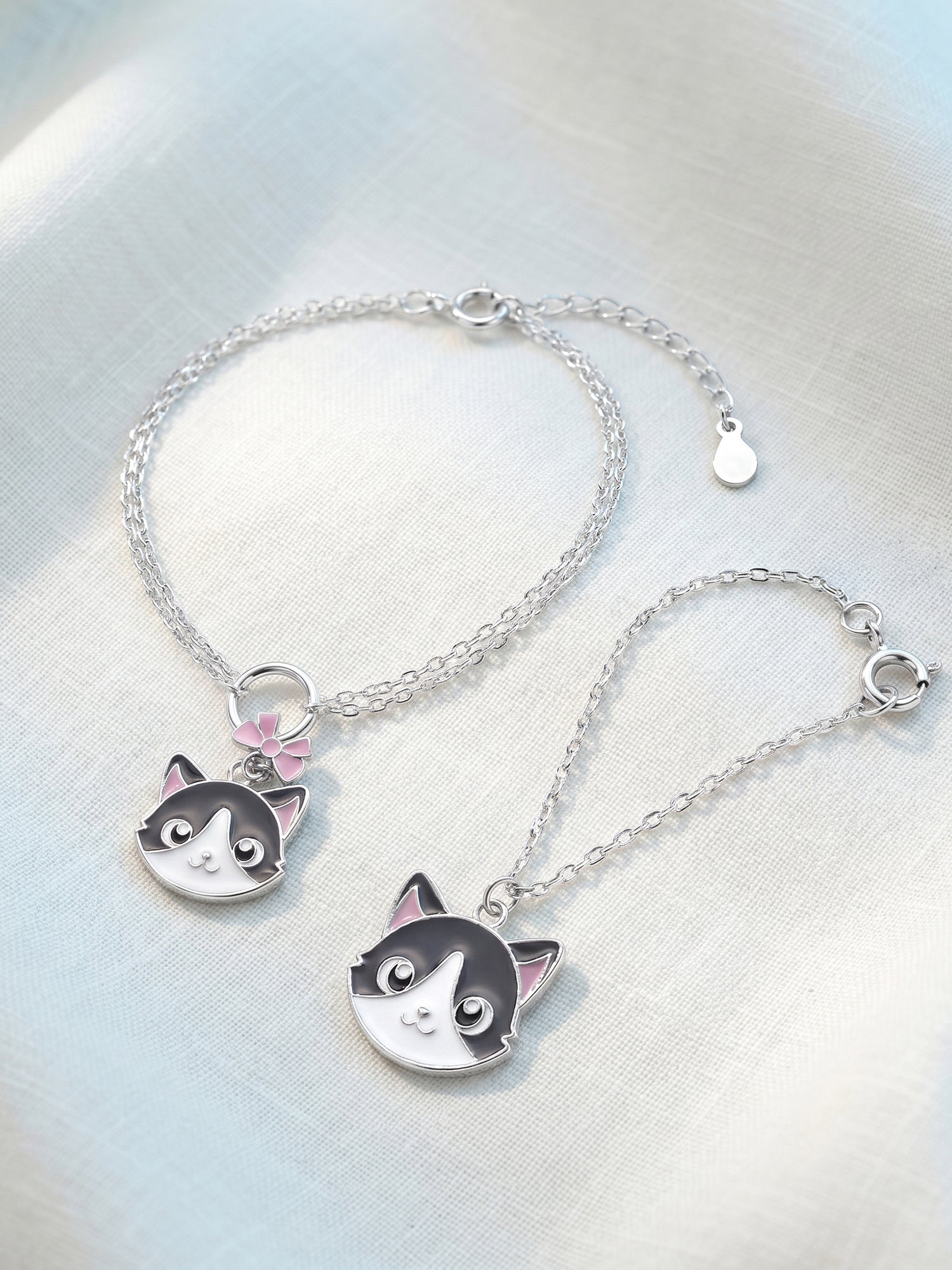 Silver Furrytale Charm & Bracelet Set