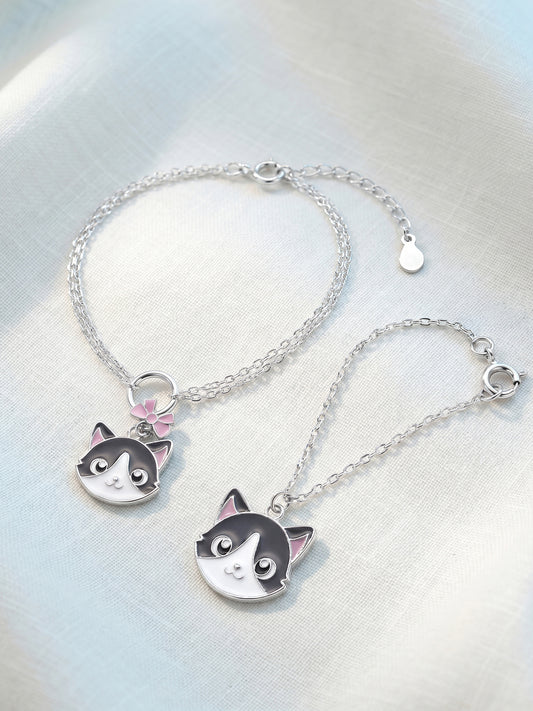 Silver Furrytale Charm & Bracelet Set