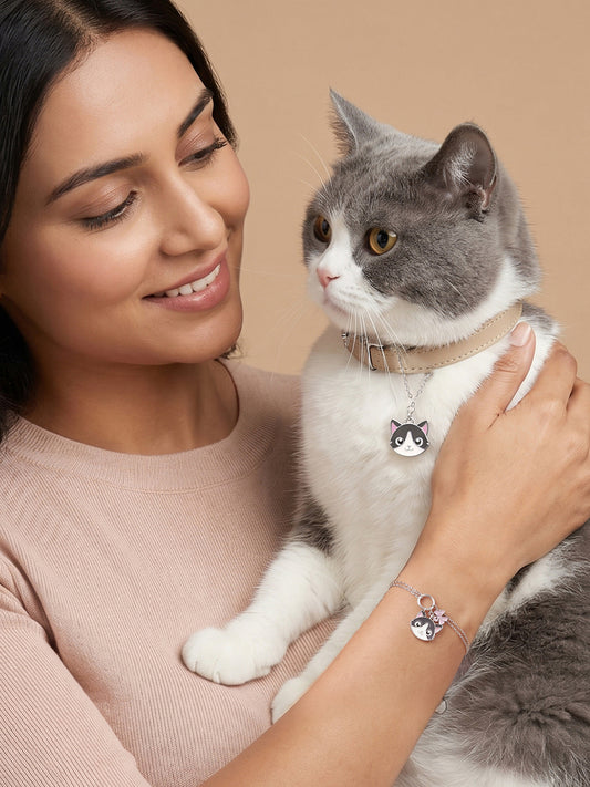 Silver Furrytale Charm & Bracelet Set