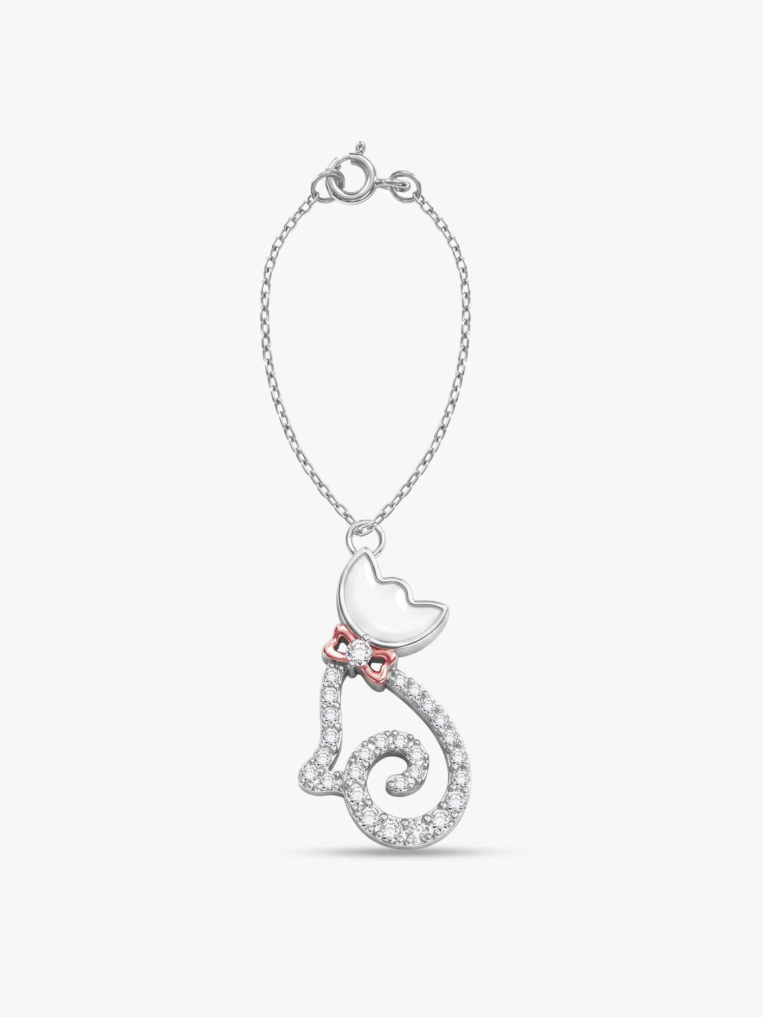 Silver Glitter Kitty Pet Convertible Charm