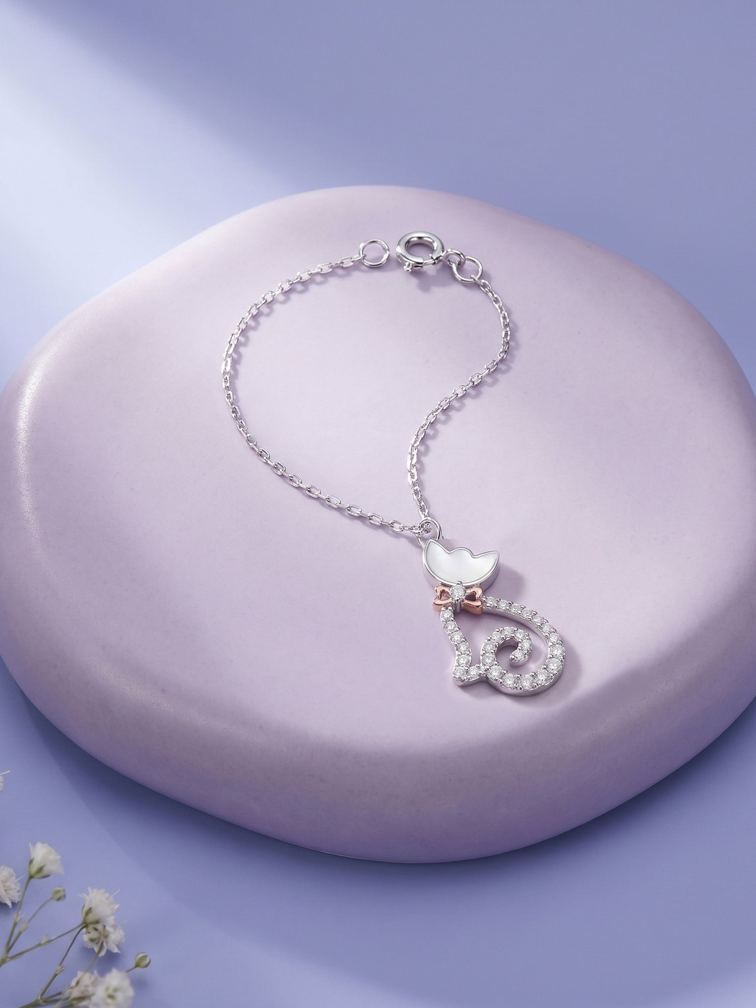 Silver Glitter Kitty Pet Convertible Charm