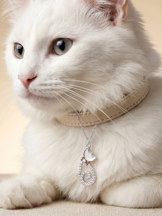 Silver Glitter Kitty Pet Convertible Charm