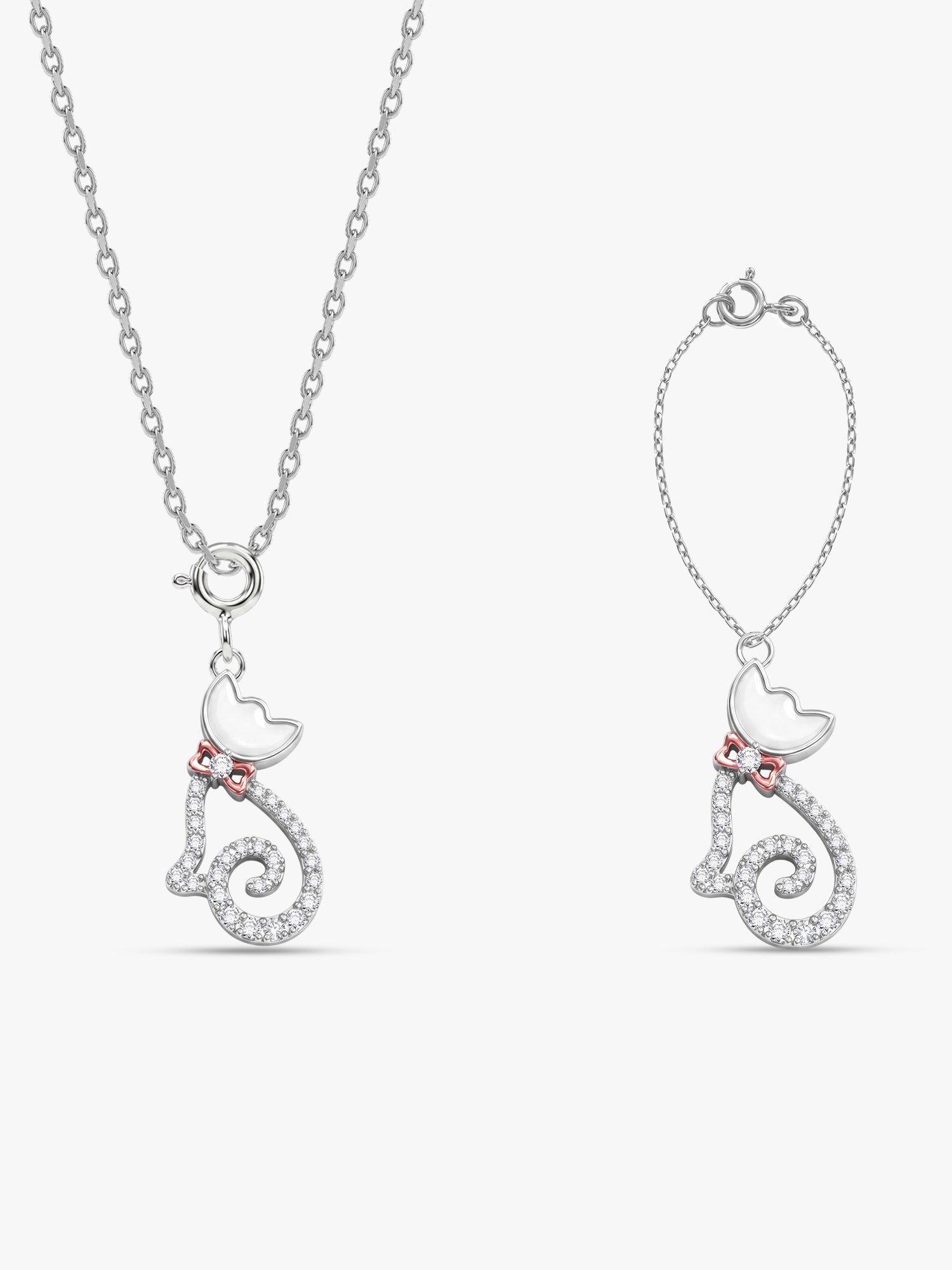 Silver Starlit Paws Charm & Pendant Set