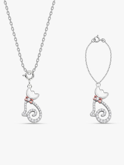 Silver Starlit Paws Charm & Pendant Set