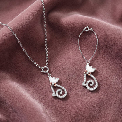Silver Starlit Paws Charm & Pendant Set