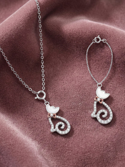 Silver Starlit Paws Charm & Pendant Set