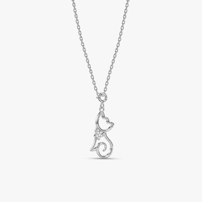Silver Sparkling Paws Pendant With Link Chain