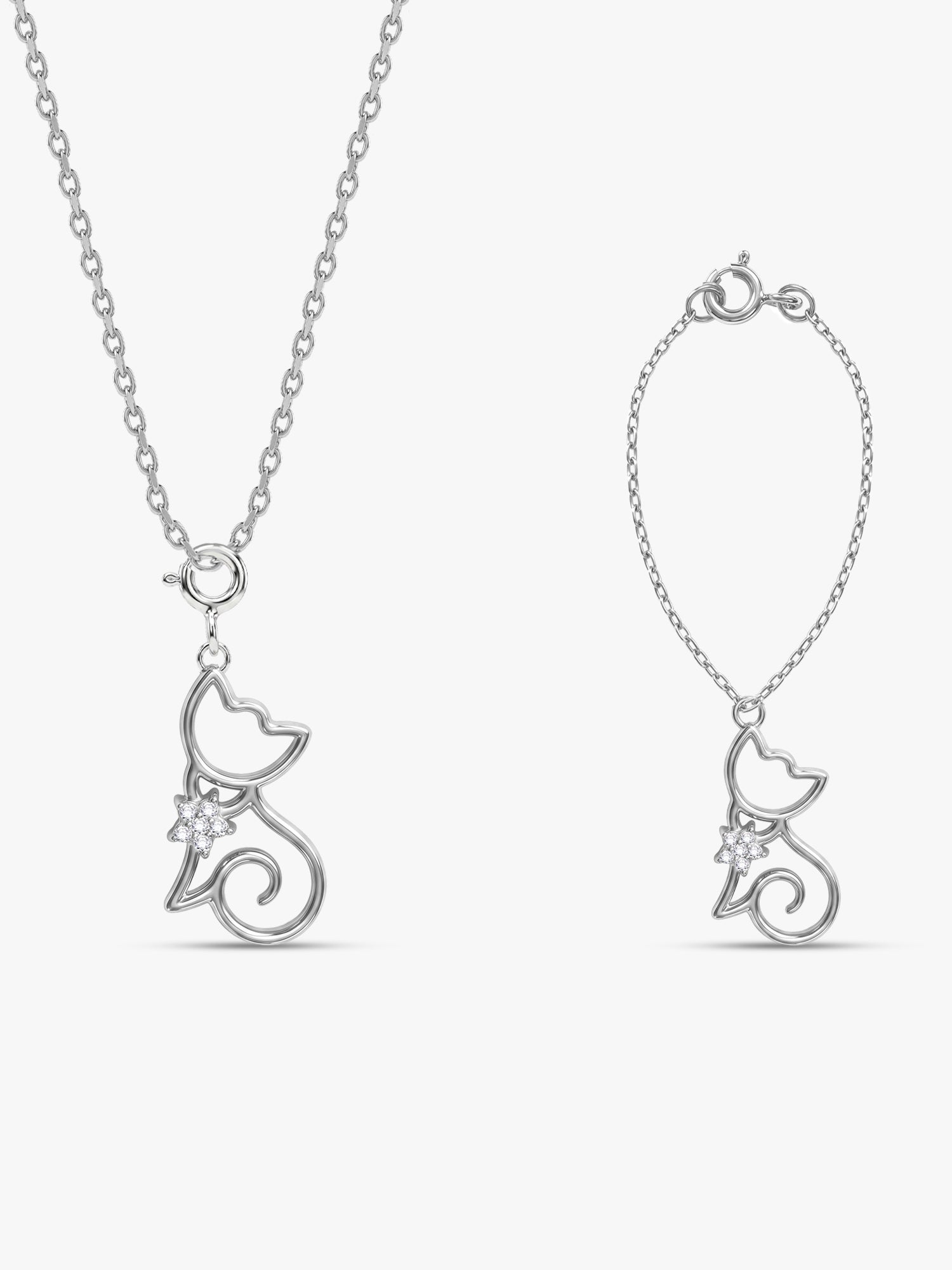 Silver Twinkletail Charm & Pendant Set
