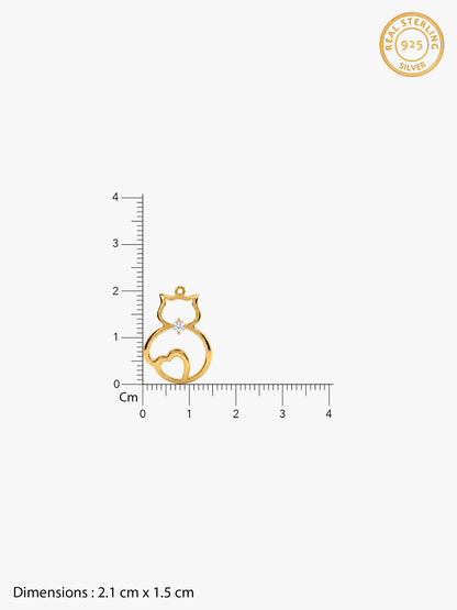 Golden Purrfect Heart Pet Convertible Charm