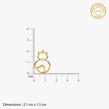Golden Purrfect Heart Pet Convertible Charm