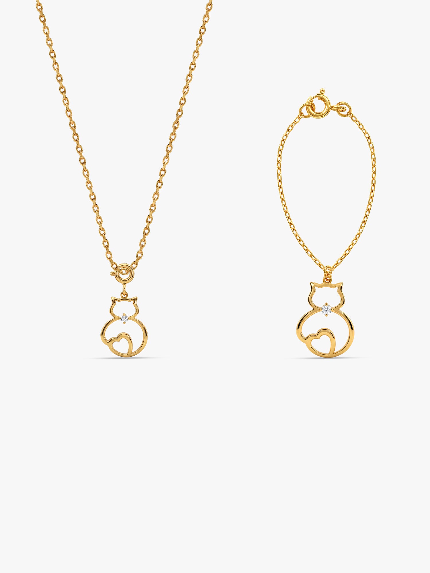 Golden Heartwhisk Charm & Pendant Set