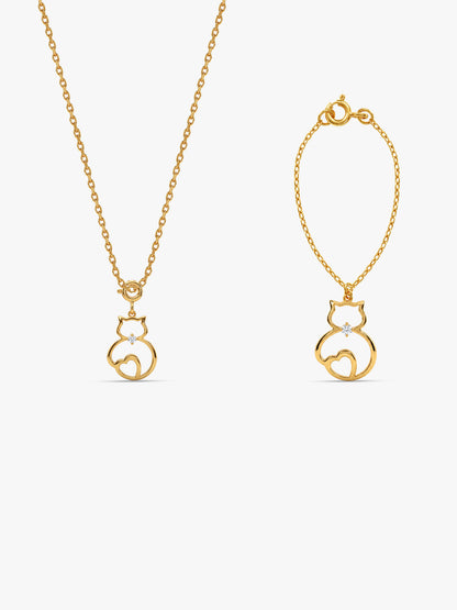 Golden Heartwhisk Charm & Pendant Set