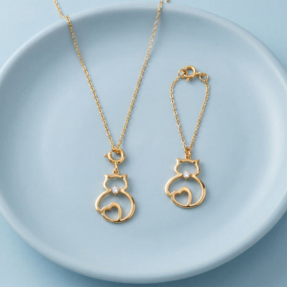 Golden Heartwhisk Charm & Pendant Set