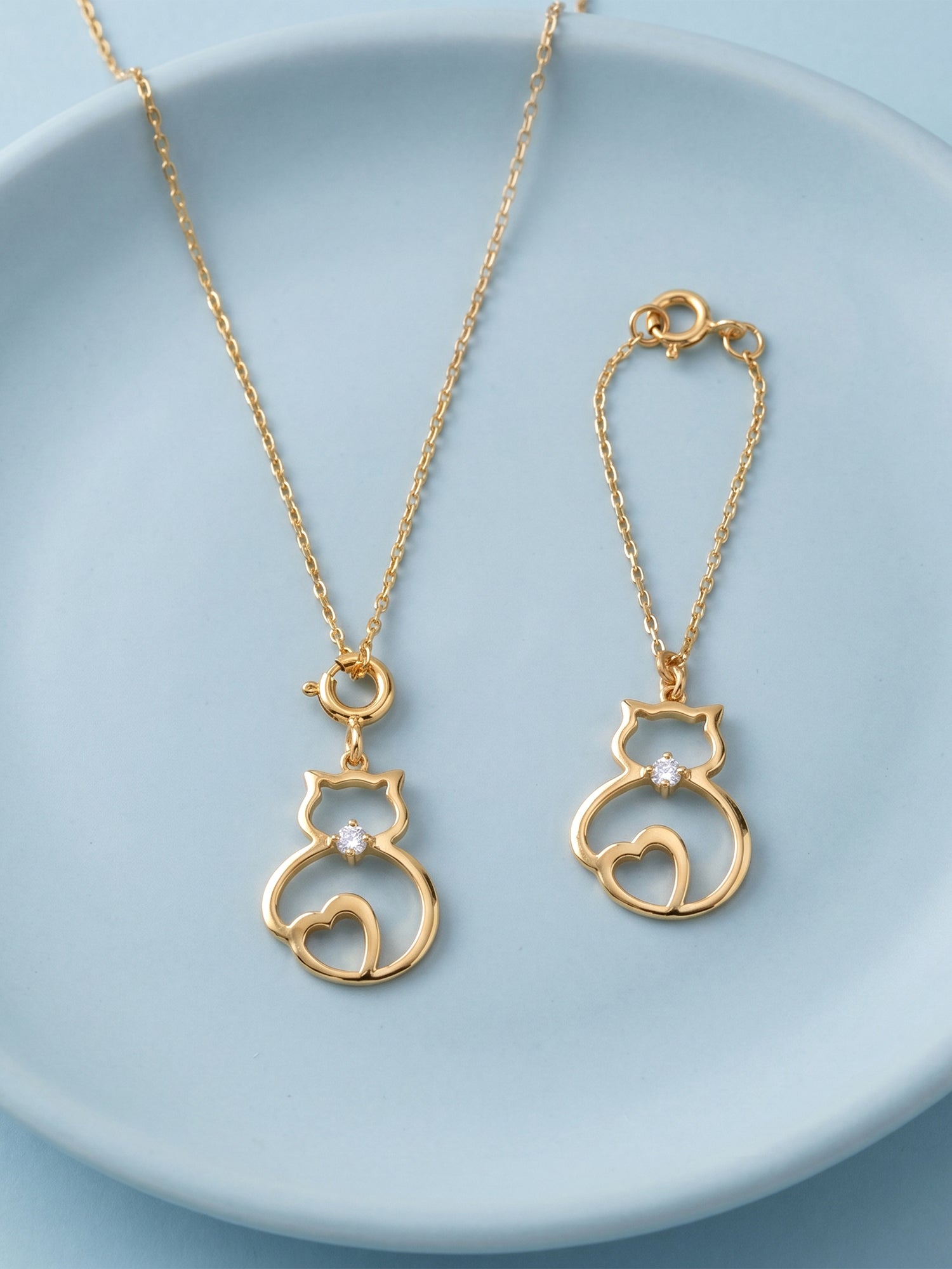 Golden Heartwhisk Charm & Pendant Set