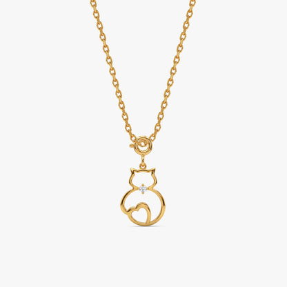 Golden Pawsome Heart Pendant With Link Chain