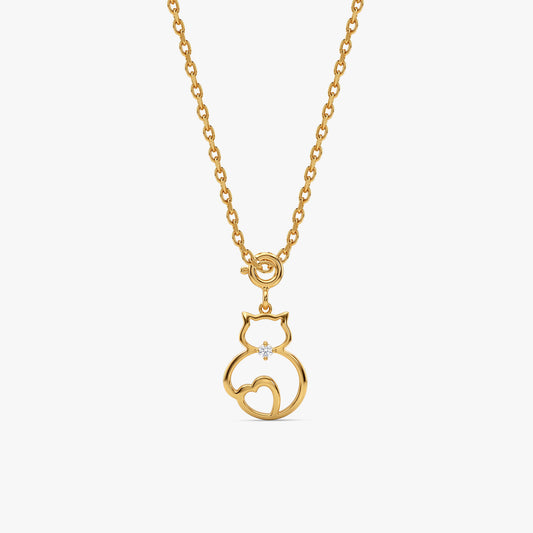 Golden Pawsome Heart Pendant With Link Chain