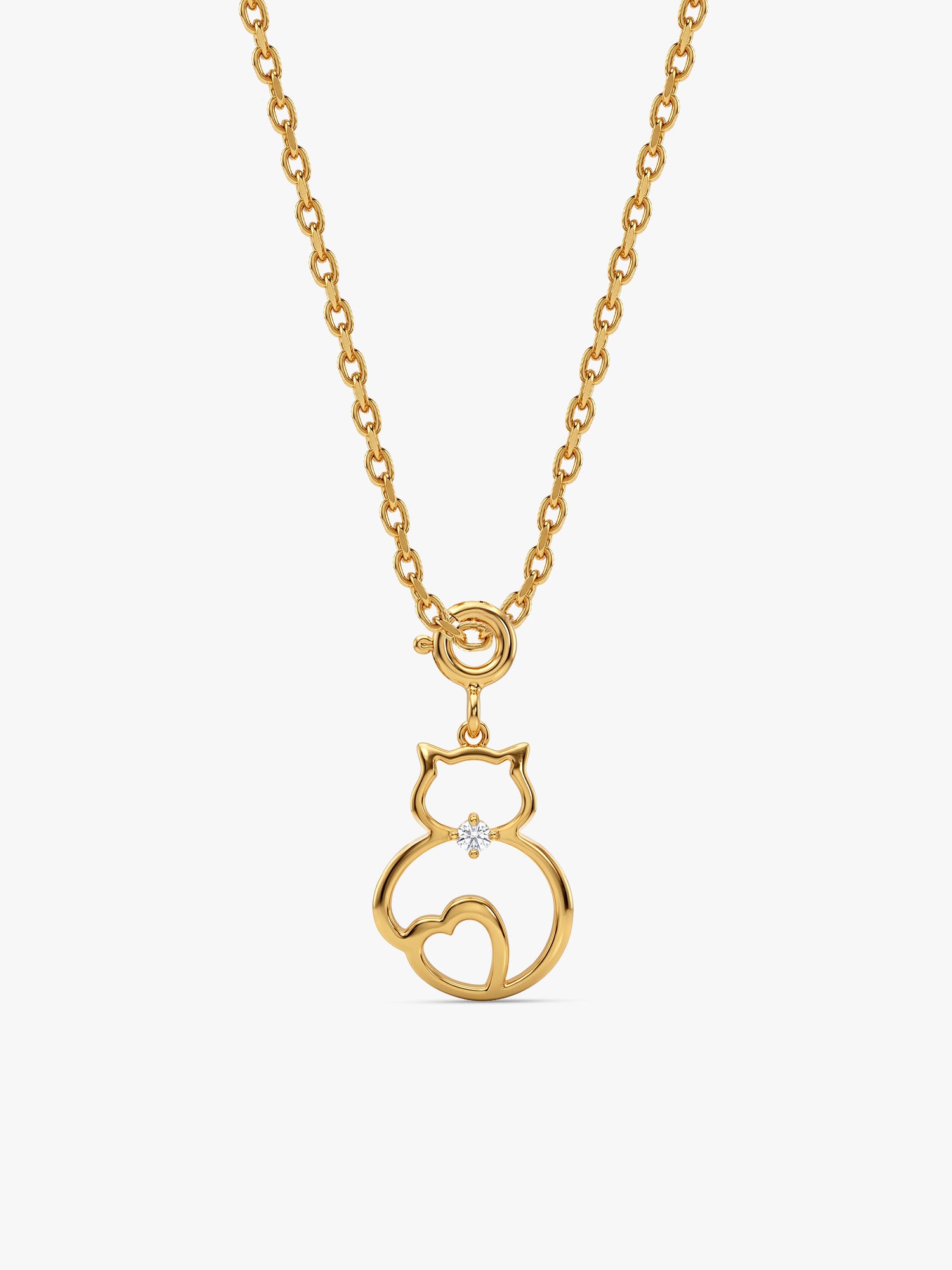 Golden Pawsome Heart Pendant With Link Chain