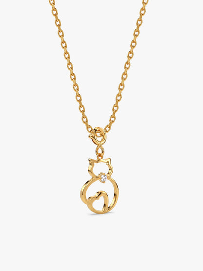 Golden Pawsome Heart Pendant With Link Chain