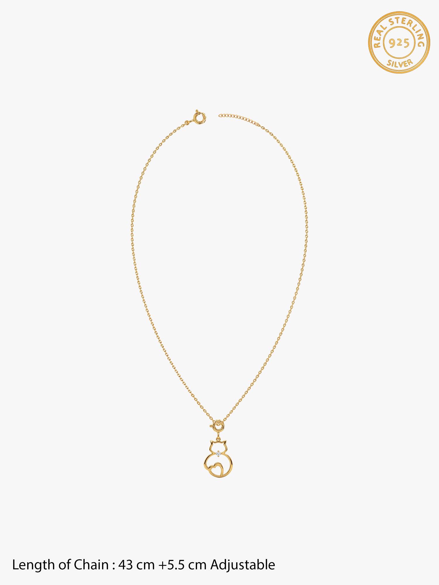 Golden Pawsome Heart Pendant With Link Chain