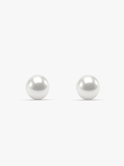 Silver White Pearl Earrings