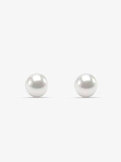 Silver White Pearl Earrings
