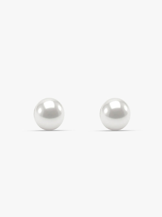 Silver White Pearl Earrings