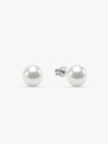 Silver White Pearl Moon Necklace