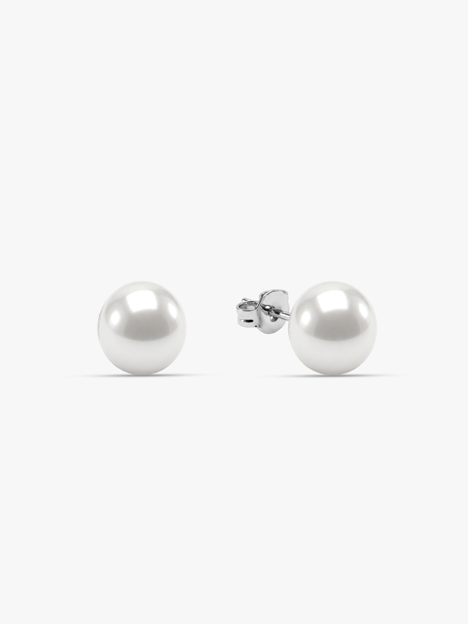 Silver White Pearl Earrings
