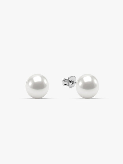 Silver White Pearl Earrings